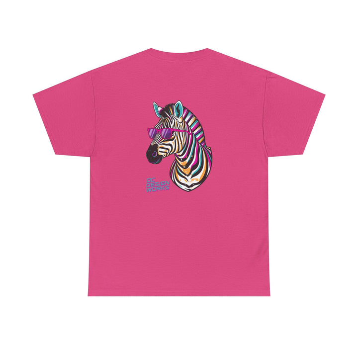 Retro Synthwave Zebra T-Shirt — Oh Yeah! - T-Shirt - Heliconia - OC Designworks