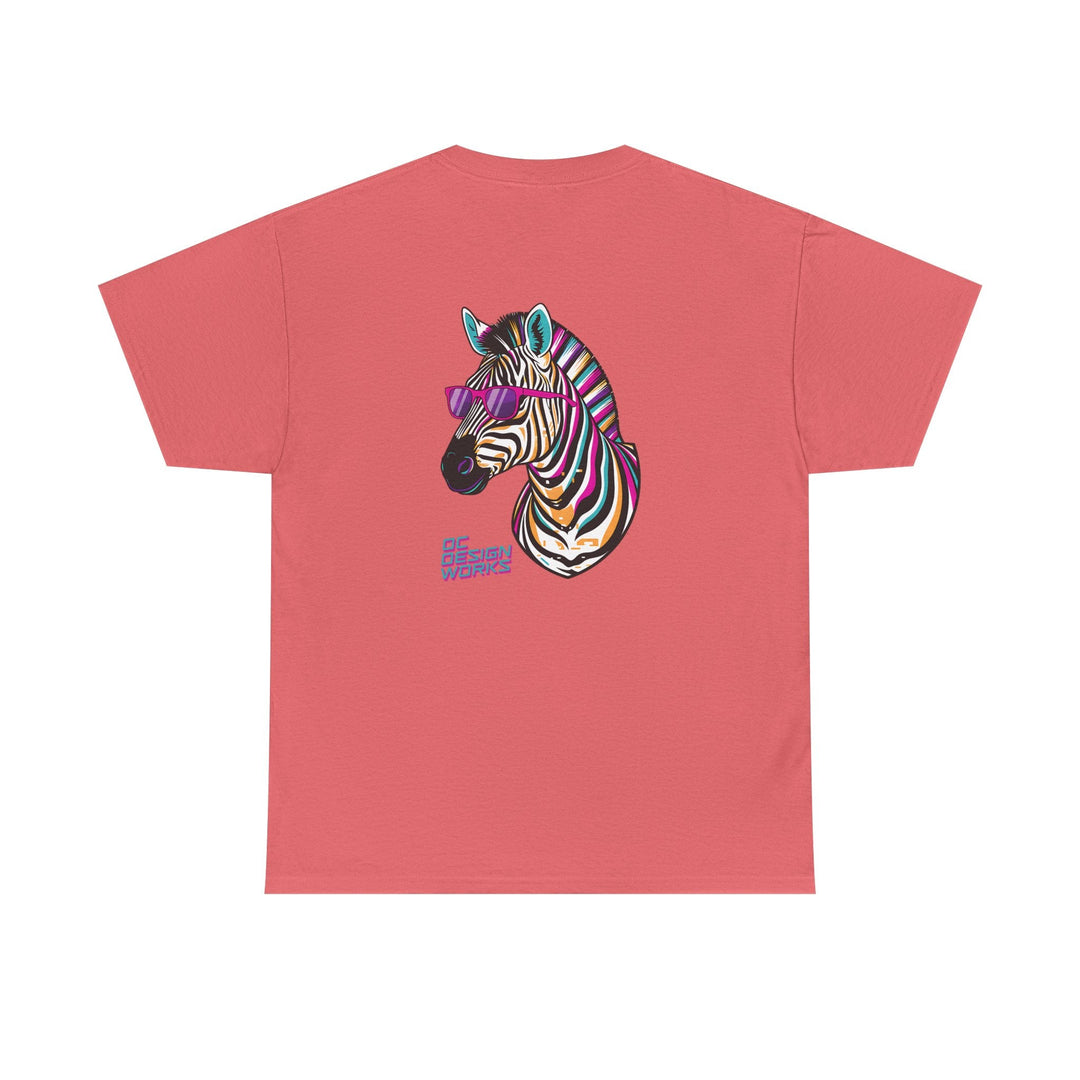 Retro Synthwave Zebra T-Shirt — Oh Yeah! - T-Shirt - Red - OC Designworks