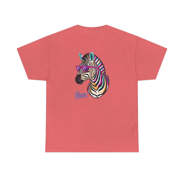 Retro Synthwave Zebra T-Shirt — Oh Yeah! - T-Shirt - Red - OC Designworks