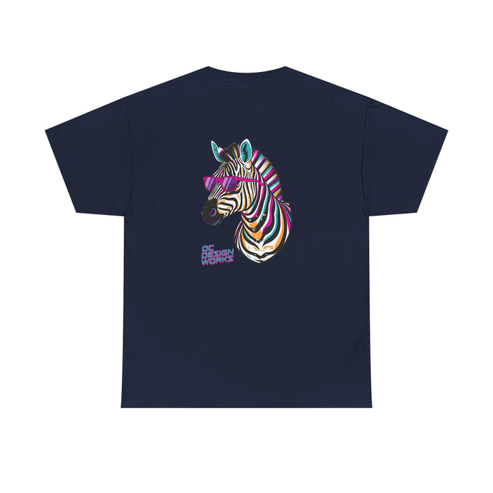 Retro Synthwave Zebra T-Shirt — Oh Yeah! - T-Shirt - Red - OC Designworks