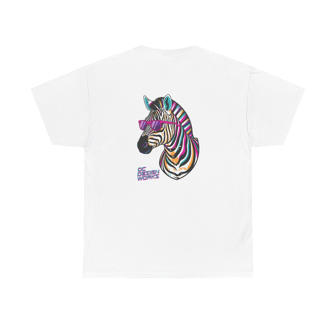 Retro Synthwave Zebra T-Shirt — Oh Yeah! - T-Shirt - Red - OC Designworks