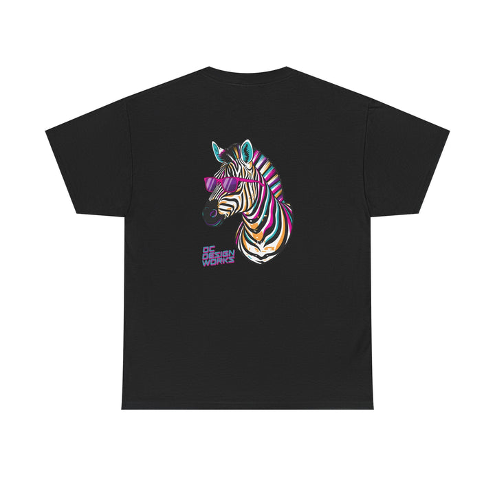 Retro Synthwave Zebra T-Shirt — Oh Yeah! - T-Shirt - Red - OC Designworks