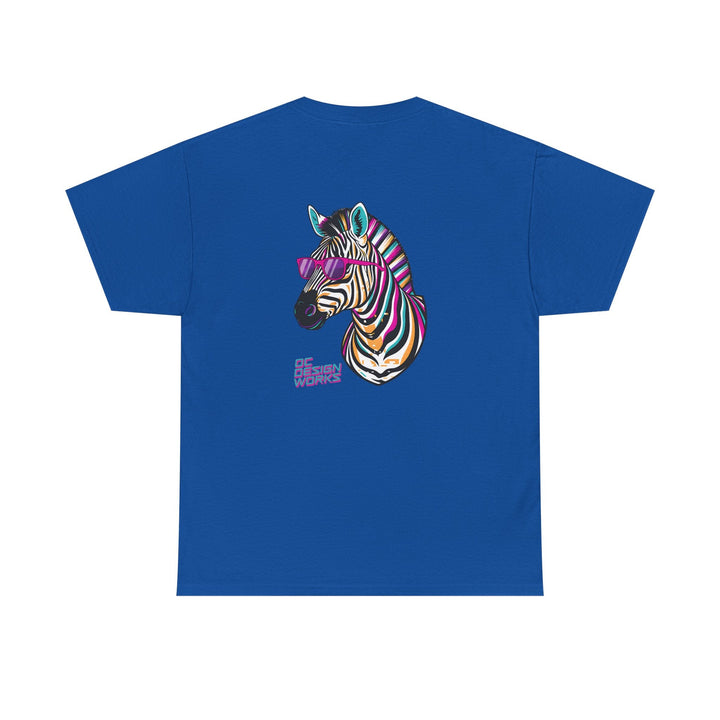 Retro Synthwave Zebra T-Shirt — Oh Yeah! - T-Shirt - Red - OC Designworks