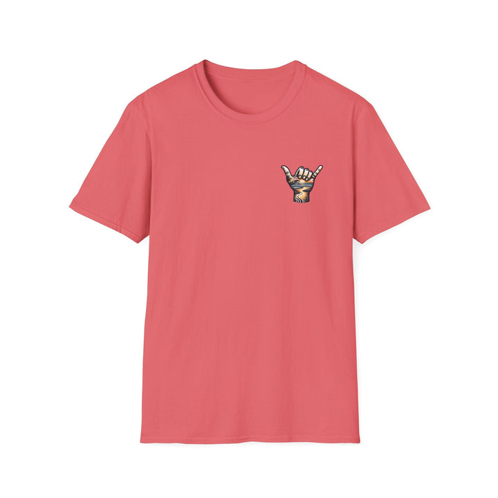 Shaka Sunset T-Shirt - T-Shirt - Coral Silk - OC Designworks