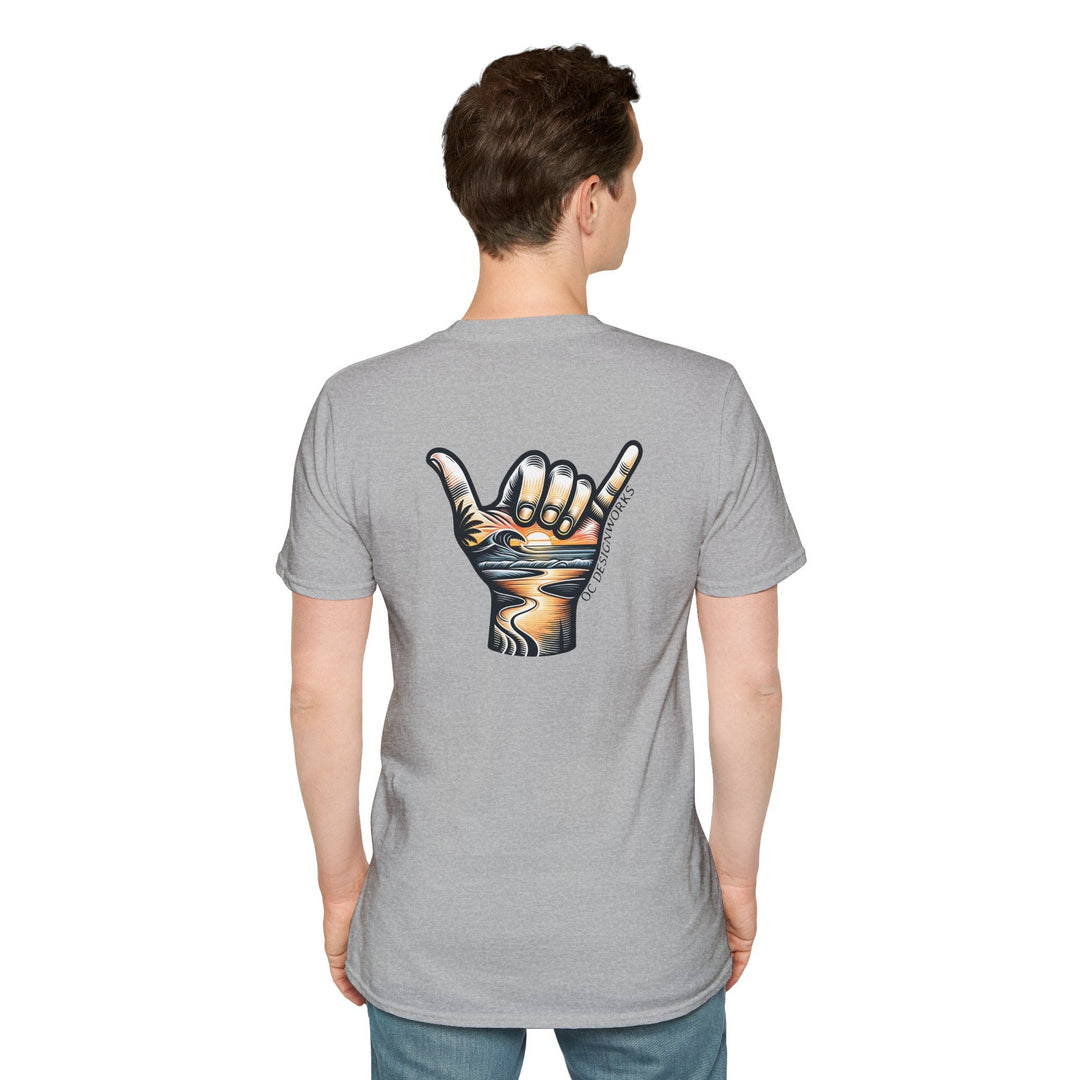 Shaka Sunset T-Shirt - T-Shirt - Sport Grey - OC Designworks