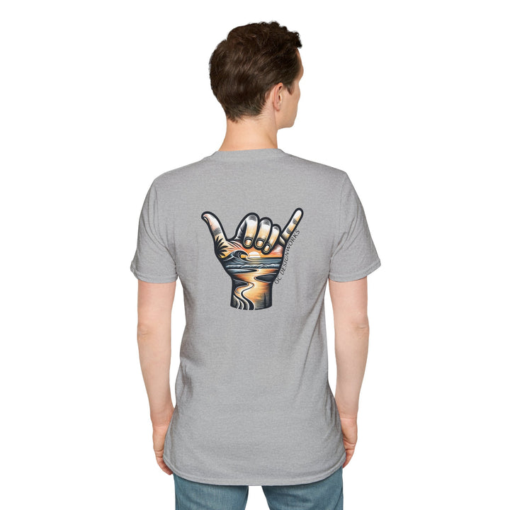 Shaka Sunset T-Shirt - T-Shirt - Sport Grey - OC Designworks