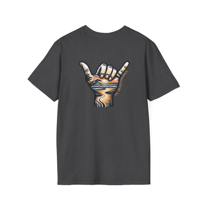 Shaka Sunset T-Shirt - T-Shirt - Dark Heather - OC Designworks