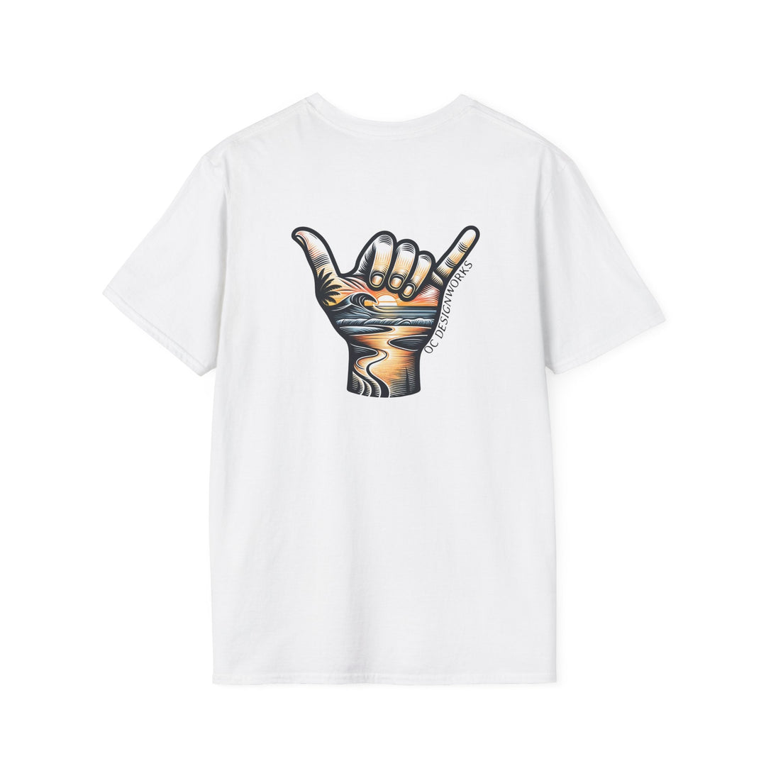 Shaka Sunset T-Shirt - T-Shirt - White - OC Designworks