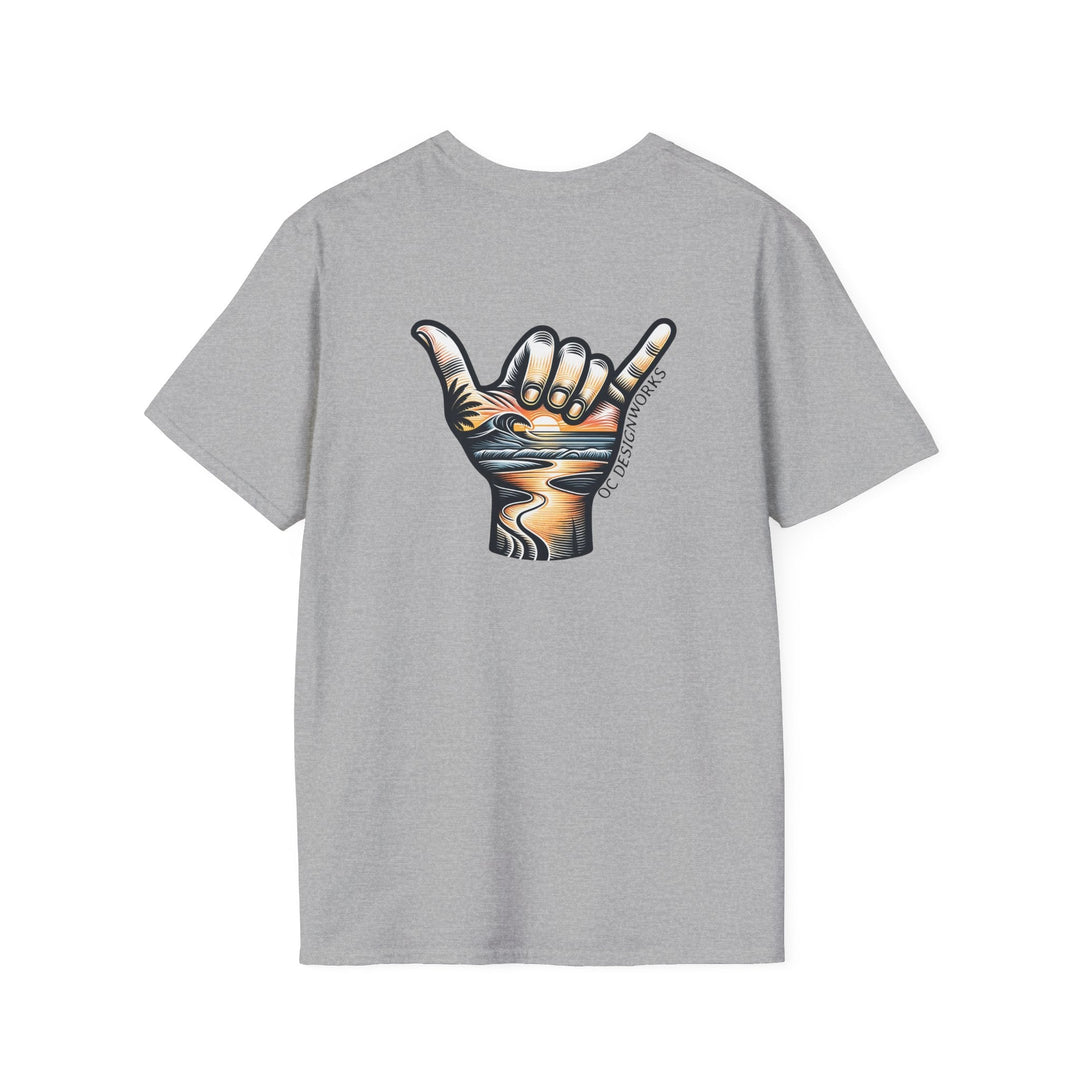 Shaka Sunset T-Shirt - T-Shirt - Sport Grey - OC Designworks