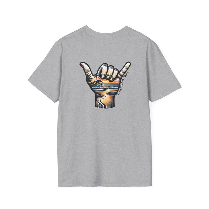 Shaka Sunset T-Shirt - T-Shirt - Sport Grey - OC Designworks