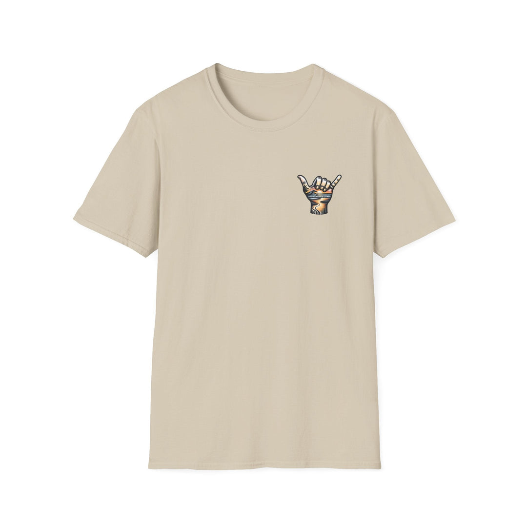 Shaka Sunset T-Shirt - T-Shirt - Sand - OC Designworks