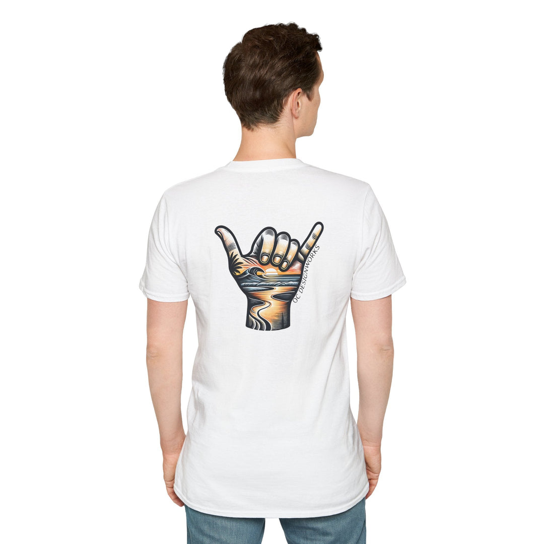 Shaka Sunset T-Shirt - T-Shirt - White - OC Designworks