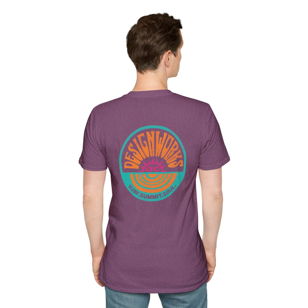 Vintage Casual Beach Logo T-Shirt — Surf Summit Soul - T-Shirt - Heather Maroon - OC Designworks