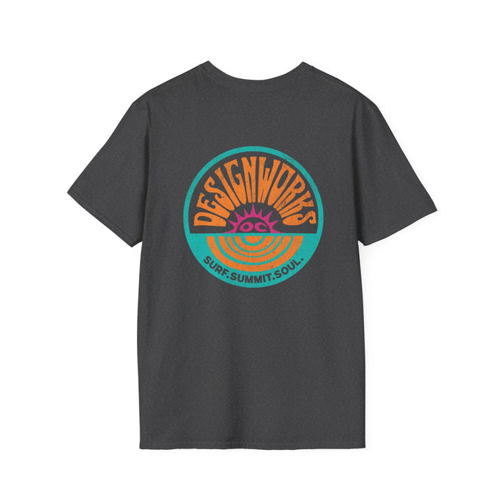 Vintage Casual Beach Logo T-Shirt — Surf Summit Soul - T-Shirt - Dark Heather - OC Designworks