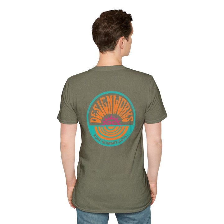 Vintage Casual Beach Logo T-Shirt — Surf Summit Soul - T-Shirt - Heather Military Green - OC Designworks