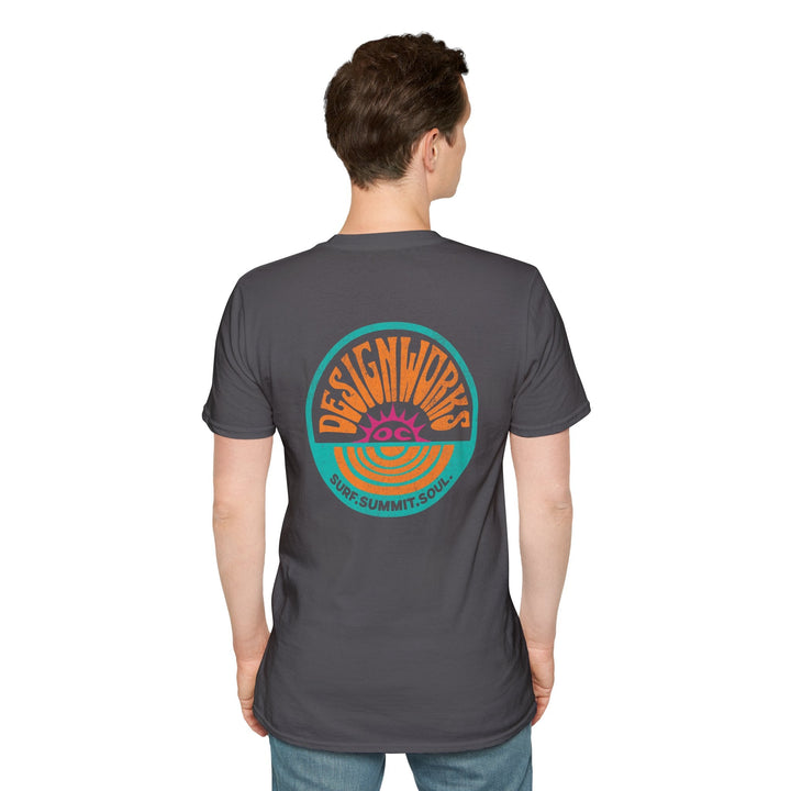 Vintage Casual Beach Logo T-Shirt — Surf Summit Soul - T-Shirt - Charcoal - OC Designworks