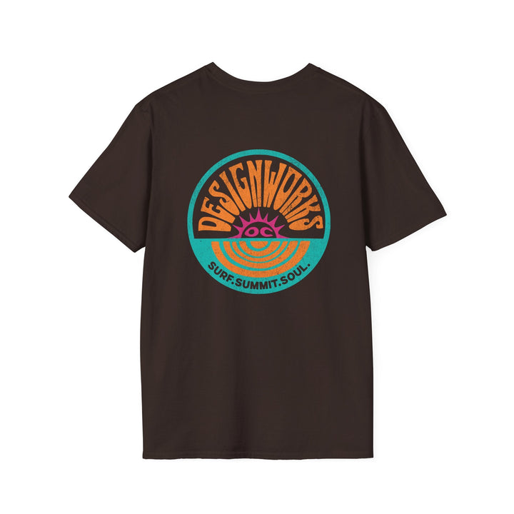 Vintage Casual Beach Logo T-Shirt — Surf Summit Soul - T-Shirt - Dark Chocolate - OC Designworks