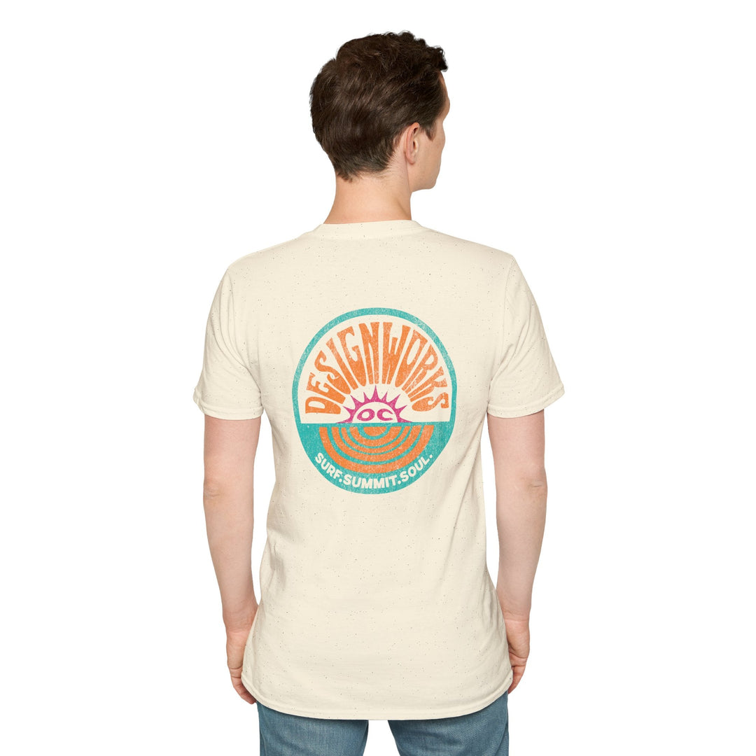 Vintage Casual Beach Logo T-Shirt — Surf Summit Soul - T-Shirt - Natural - OC Designworks