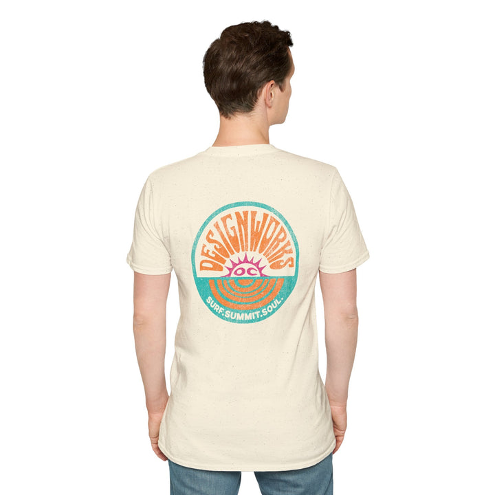 Vintage Casual Beach Logo T-Shirt — Surf Summit Soul - T-Shirt - Natural - OC Designworks