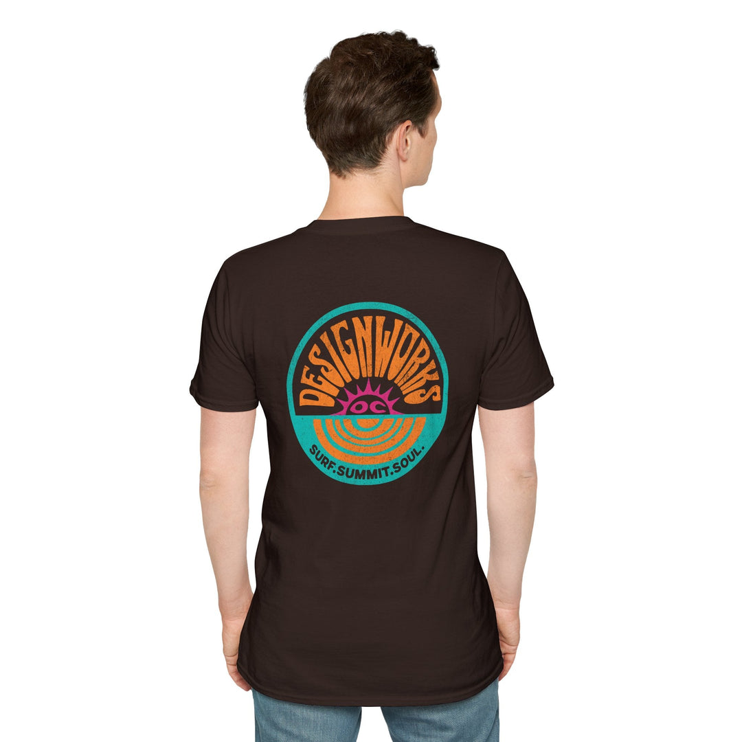 Vintage Casual Beach Logo T-Shirt — Surf Summit Soul - T-Shirt - Dark Chocolate - OC Designworks