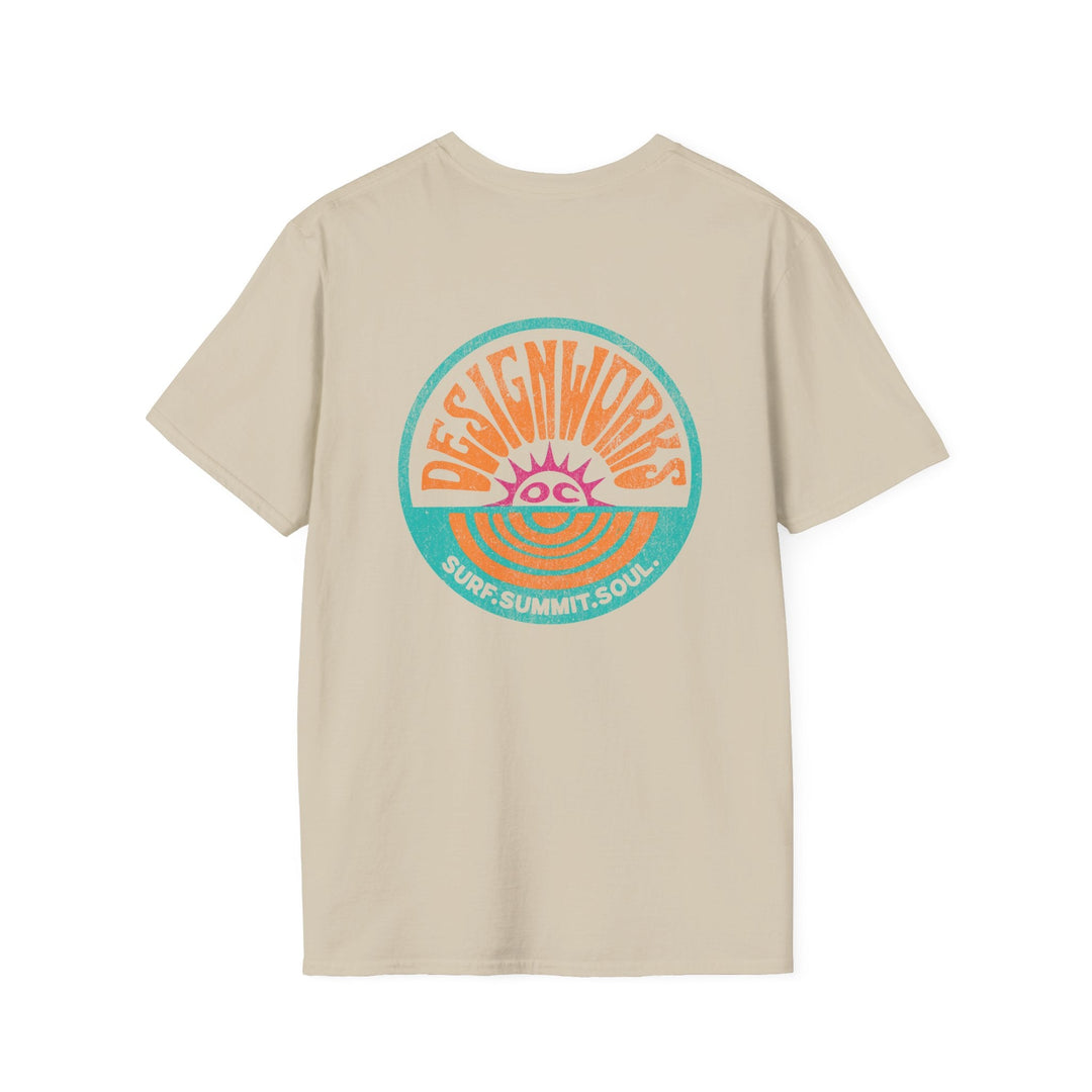 Vintage Casual Beach Logo T-Shirt — Surf Summit Soul - T-Shirt - Sand - OC Designworks