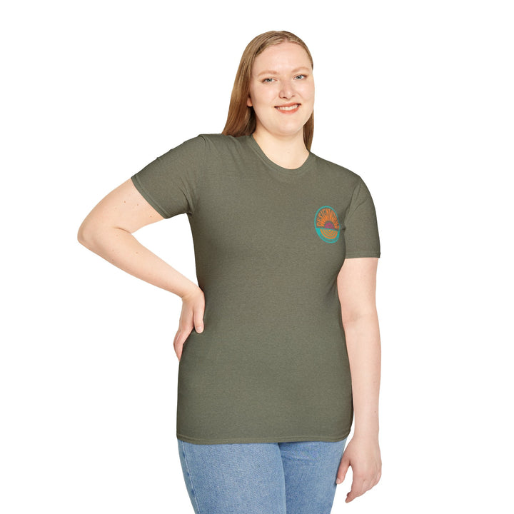 Vintage Casual Beach Logo T-Shirt — Surf Summit Soul - T-Shirt - Heather Military Green - OC Designworks