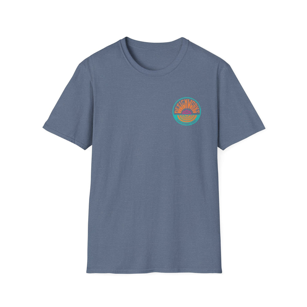 Vintage Casual Beach Logo T-Shirt — Surf Summit Soul - T-Shirt - Heather Indigo - OC Designworks