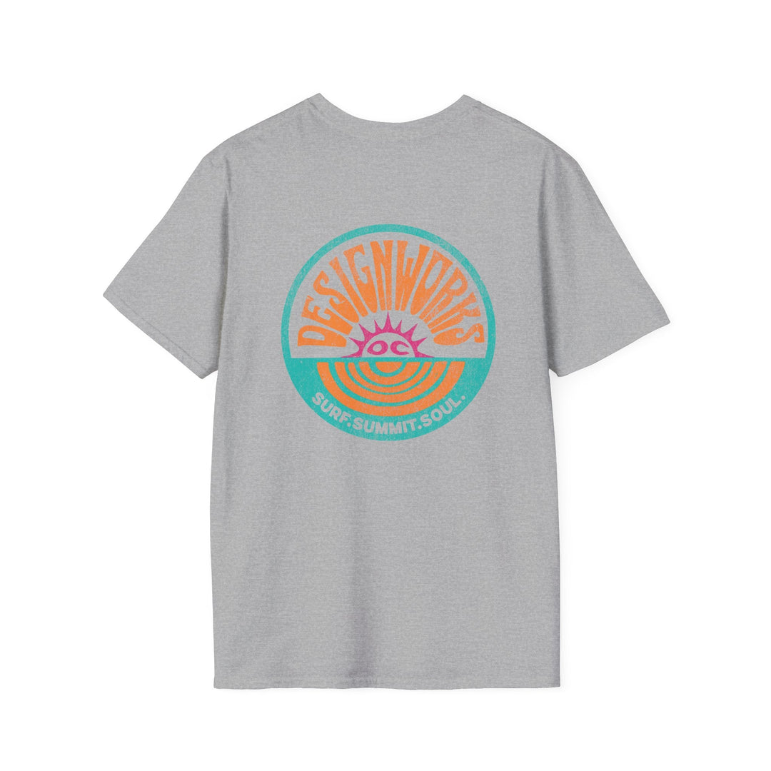 Vintage Casual Beach Logo T-Shirt — Surf Summit Soul - T-Shirt - Sport Grey - OC Designworks