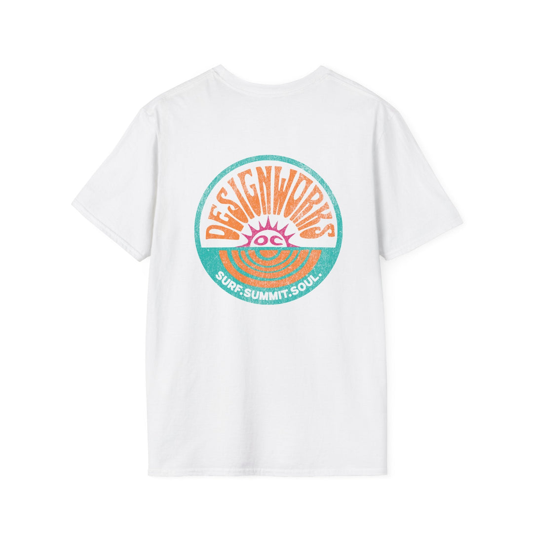 Vintage Casual Beach Logo T-Shirt — Surf Summit Soul - T-Shirt - White - OC Designworks