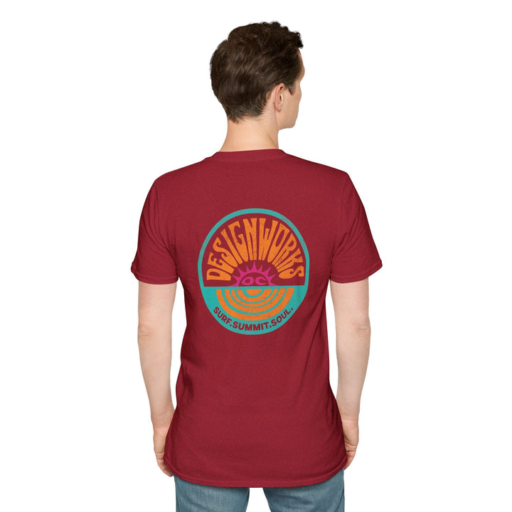 Vintage Casual Beach Logo T-Shirt — Surf Summit Soul - T-Shirt - Antique Cherry Red - OC Designworks