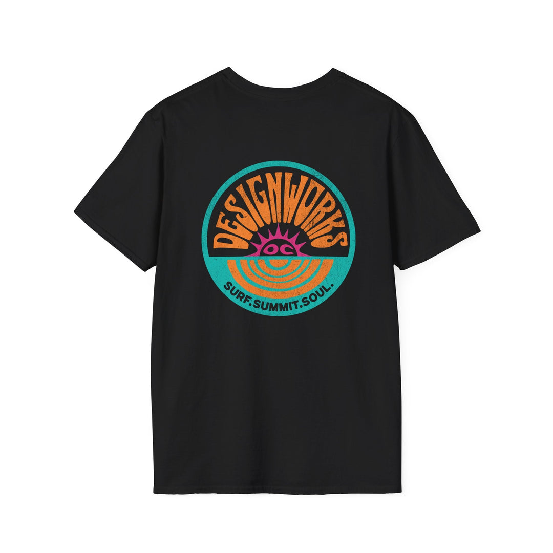 Vintage Casual Beach Logo T-Shirt — Surf Summit Soul - T-Shirt - Black - OC Designworks
