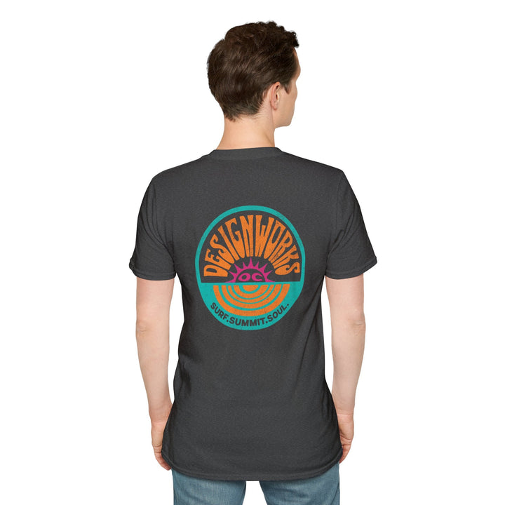 Vintage Casual Beach Logo T-Shirt — Surf Summit Soul - T-Shirt - Dark Heather - OC Designworks