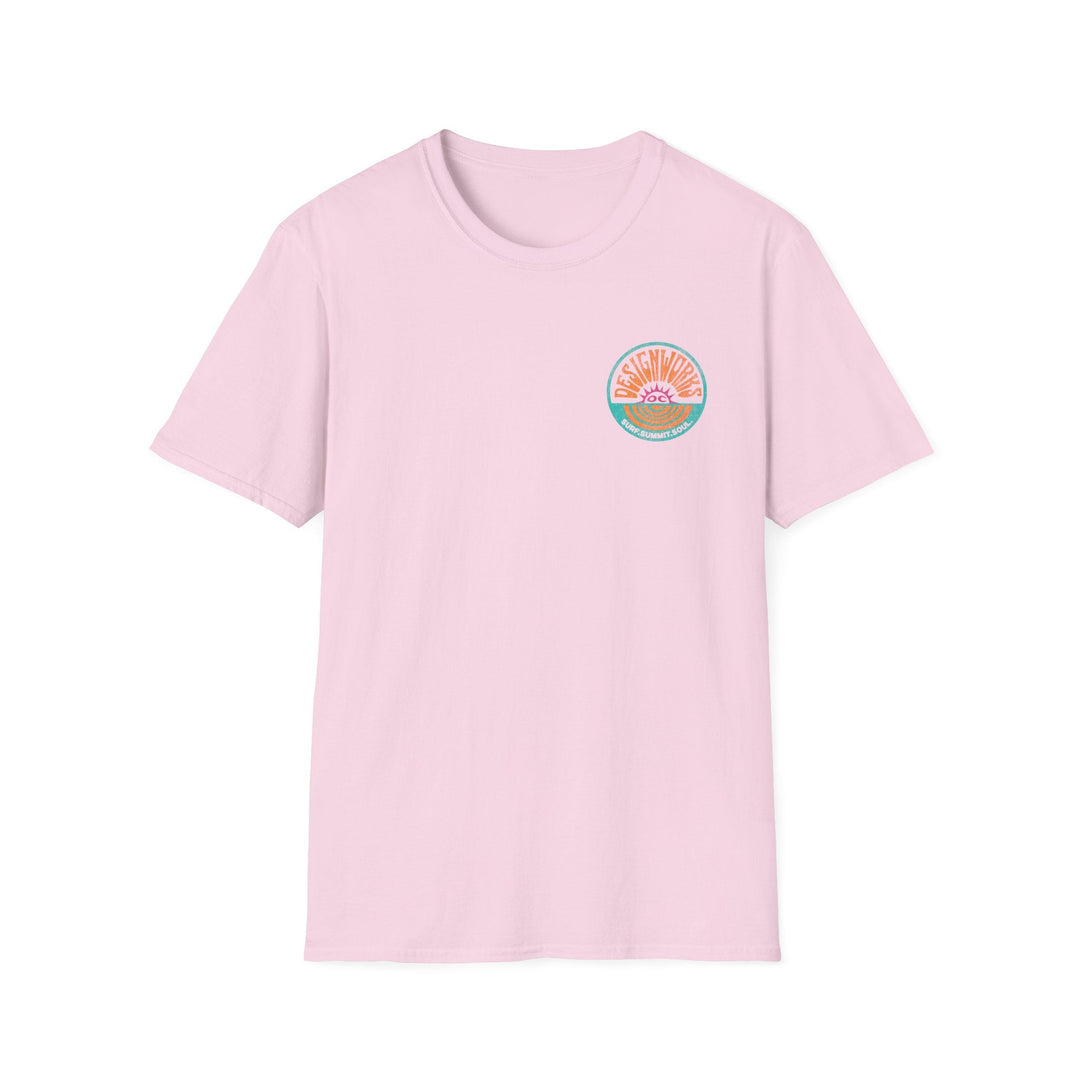 Vintage Casual Beach Logo T-Shirt — Surf Summit Soul - T-Shirt - Light Pink - OC Designworks
