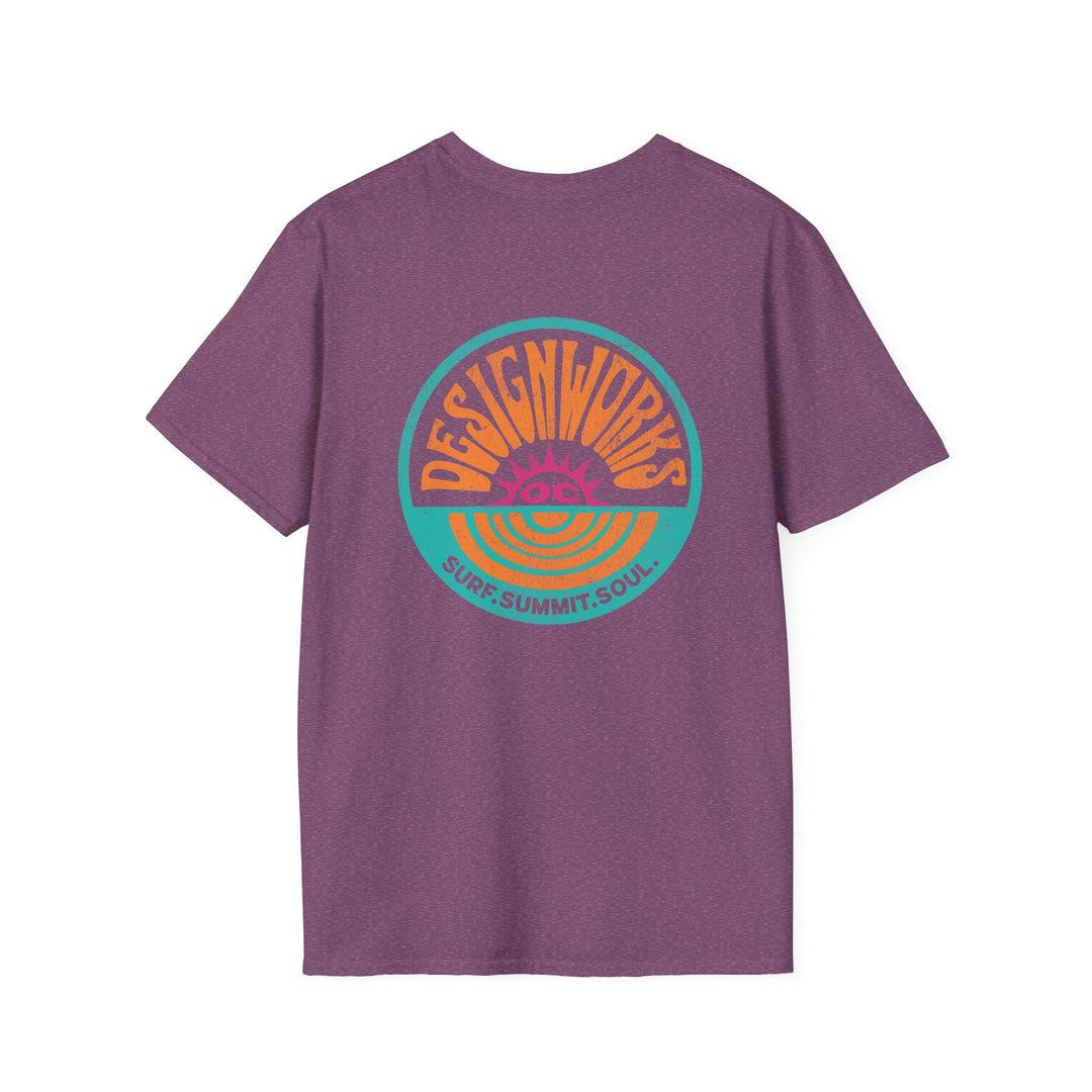 Vintage Casual Beach Logo T-Shirt — Surf Summit Soul - T-Shirt - Heather Maroon - OC Designworks