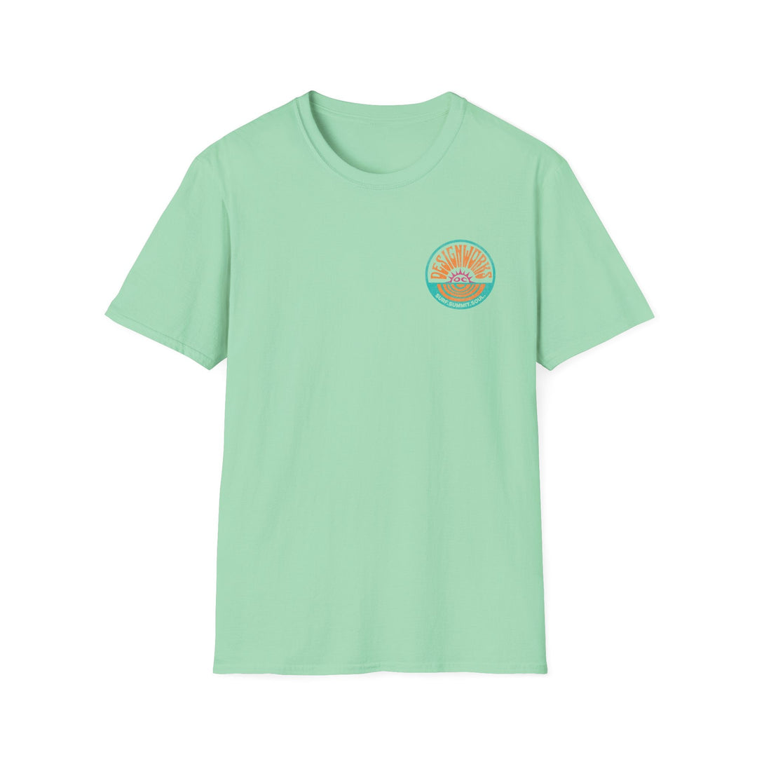 Vintage Casual Beach Logo T-Shirt — Surf Summit Soul - T-Shirt - Mint Green - OC Designworks