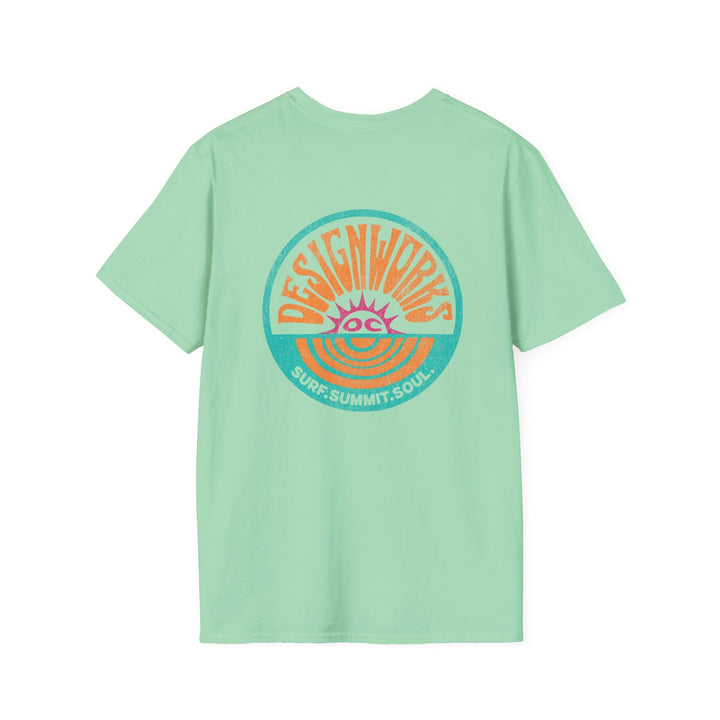 Vintage Casual Beach Logo T-Shirt — Surf Summit Soul - T-Shirt - Mint Green - OC Designworks