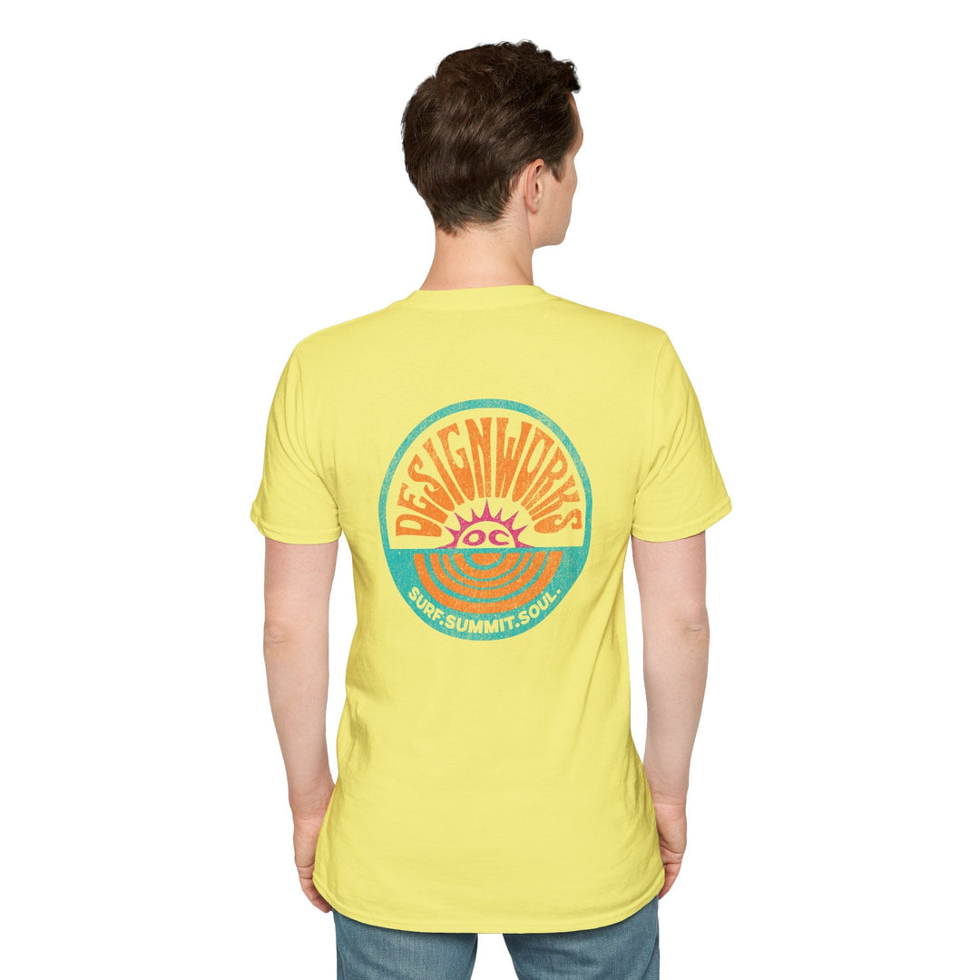 Vintage Casual Beach Logo T-Shirt — Surf Summit Soul - T-Shirt - Cornsilk - OC Designworks