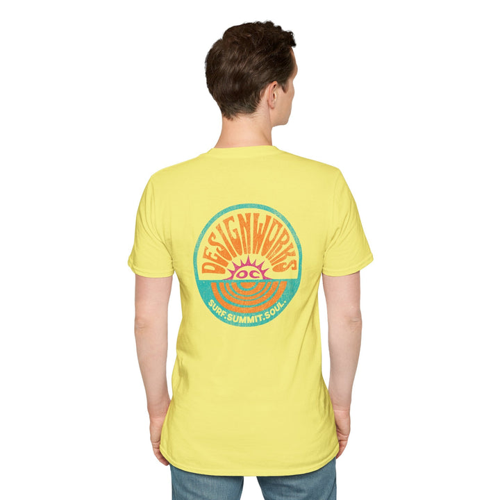 Vintage Casual Beach Logo T-Shirt — Surf Summit Soul - T-Shirt - Cornsilk - OC Designworks