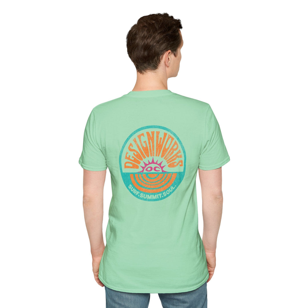 Vintage Casual Beach Logo T-Shirt — Surf Summit Soul - T-Shirt - Mint Green - OC Designworks