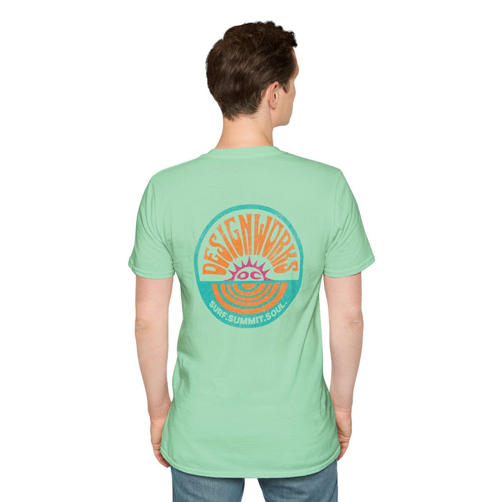 Vintage Casual Beach Logo T-Shirt — Surf Summit Soul - T-Shirt - Mint Green - OC Designworks