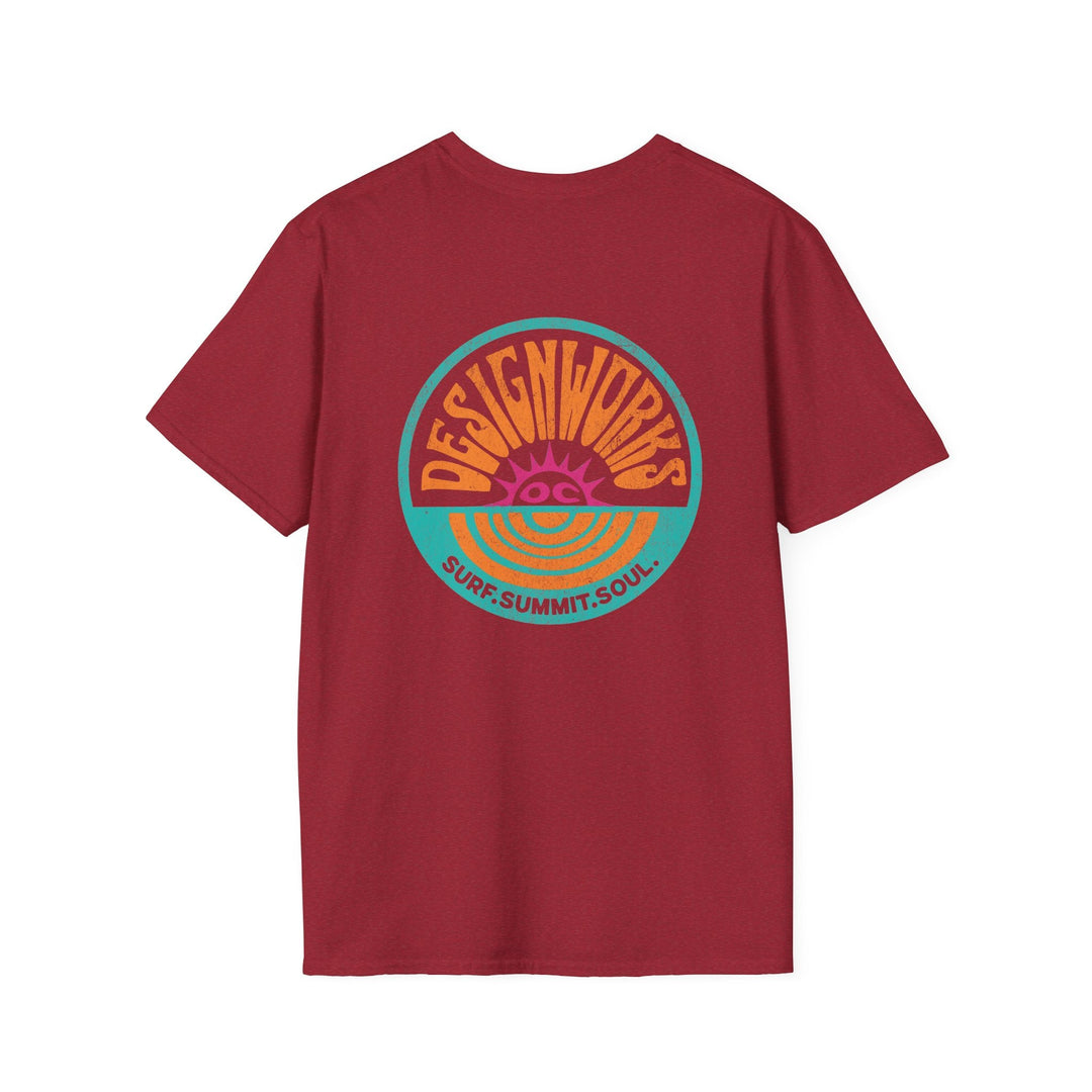 Vintage Casual Beach Logo T-Shirt — Surf Summit Soul - T-Shirt - Antique Cherry Red - OC Designworks