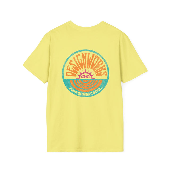 Vintage Casual Beach Logo T-Shirt — Surf Summit Soul - T-Shirt - Cornsilk - OC Designworks