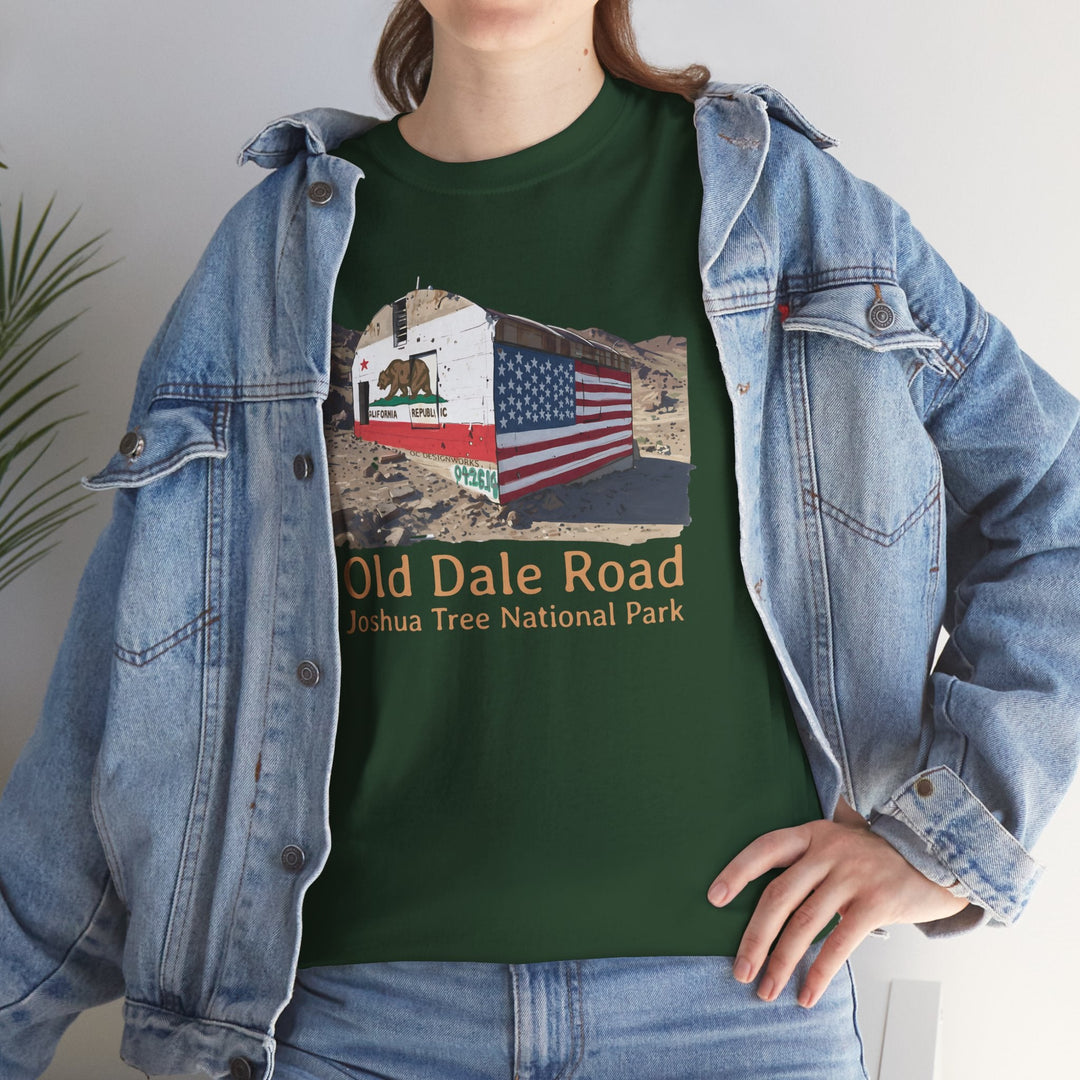 Vintage Joshua Tree "Old Dale Road" T-Shirt — Sunset Mine - T-Shirt - Forest Green - OC Designworks