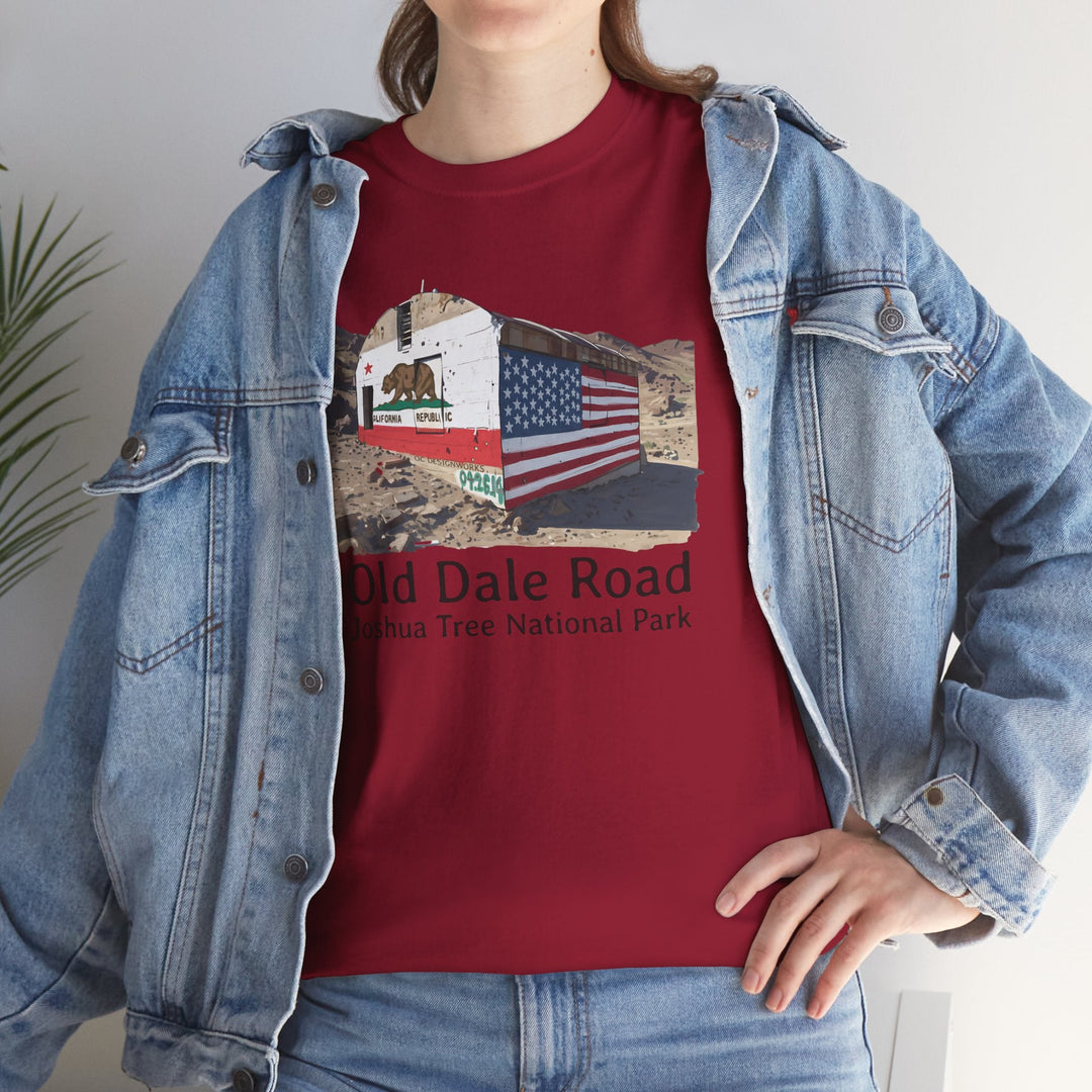 Vintage Joshua Tree "Old Dale Road" T-Shirt — Sunset Mine - T-Shirt - Cardinal Red - OC Designworks